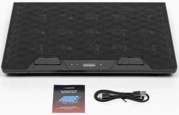 Подставка Evolution LCS-09 RGB для ноутбука до 17 дюймов, с активным охлаждением и красочной подсветкой