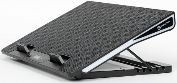 Подставка Evolution LCS-09 RGB для ноутбука до 17 дюймов, с активным охлаждением и красочной подсветкой