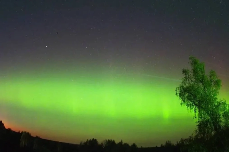 Северное сияние озарило небо над Коми, Татарстаном, Ленобластью и другими регионами