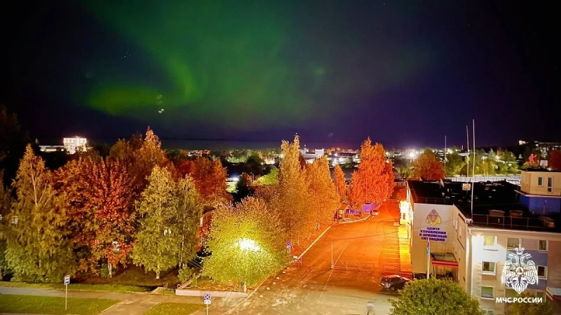 Северное сияние озарило небо над Коми, Татарстаном, Ленобластью и другими регионами