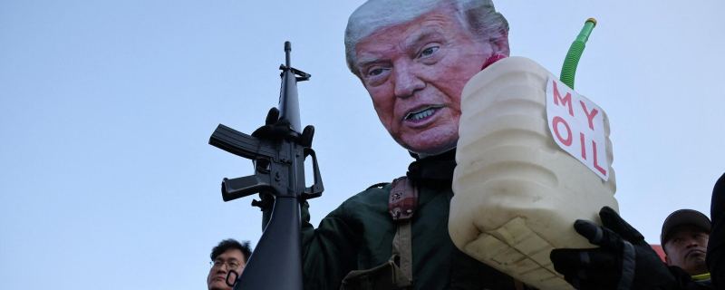 Карикатура на президента США Дональда Трампа после военной операции в Венесуэле