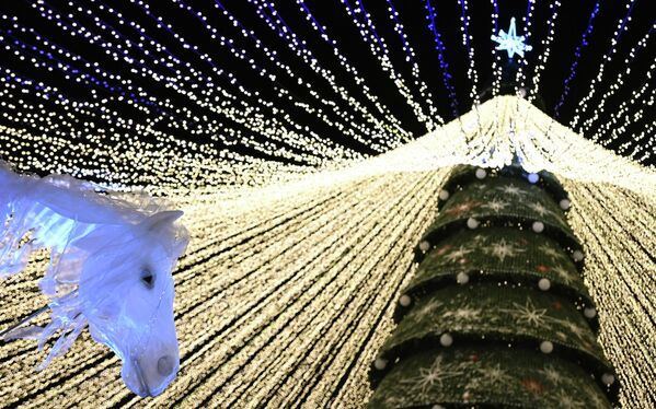 Украшенная главная новогодняя елка в Казани