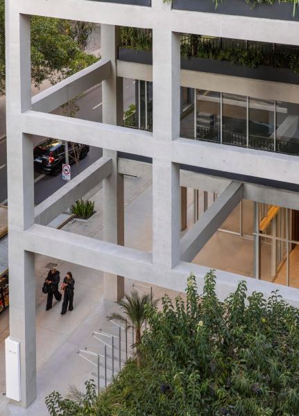 Небоскрёб с непрерывной сеткой из кашпо в Сан-Паулу, Бразилия