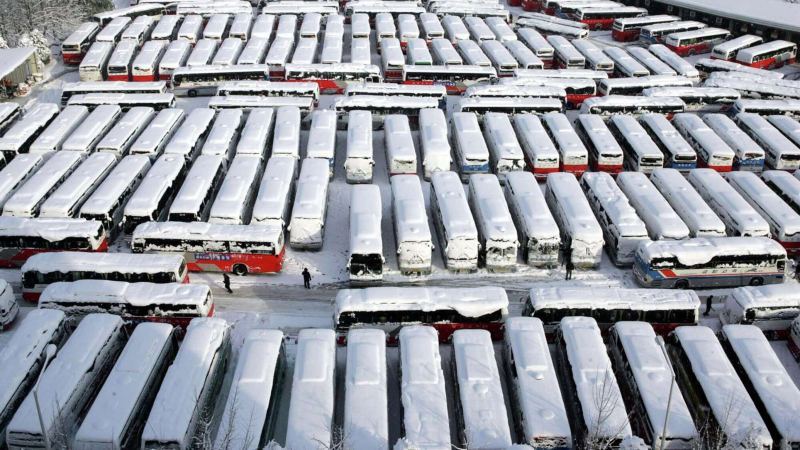 Остановлено почти все автобусное движение в Сеуле