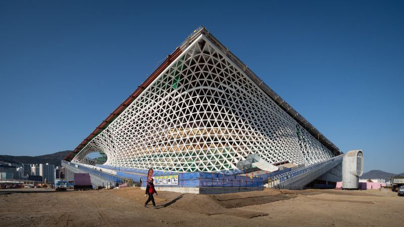 Ход строительства оперного театра в Пусане, Южная Корея