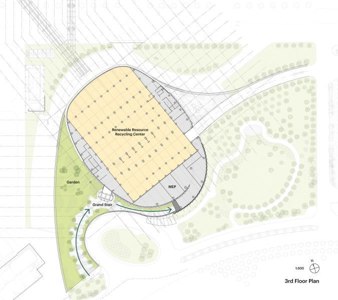 Мусоросжигательный завод со спиралевидной террасой в Тайване