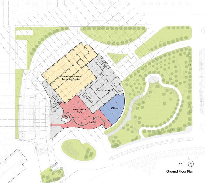Мусоросжигательный завод со спиралевидной террасой в Тайване