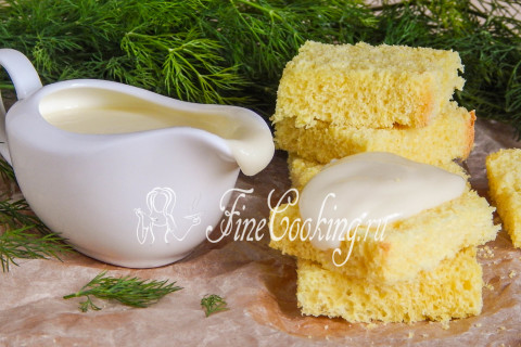 Готовое блюдо: Домашний плавленый сыр на тарелке