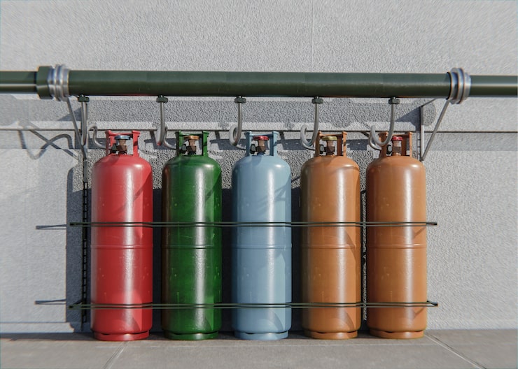 Установка газового баллона для дачи с редуктором Установка газового баллона для дачи с редуктором